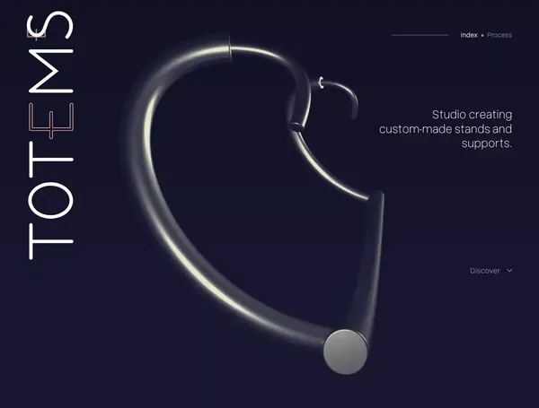 Totems | Studio creating custom-made stands and supports - Landing design inspiration