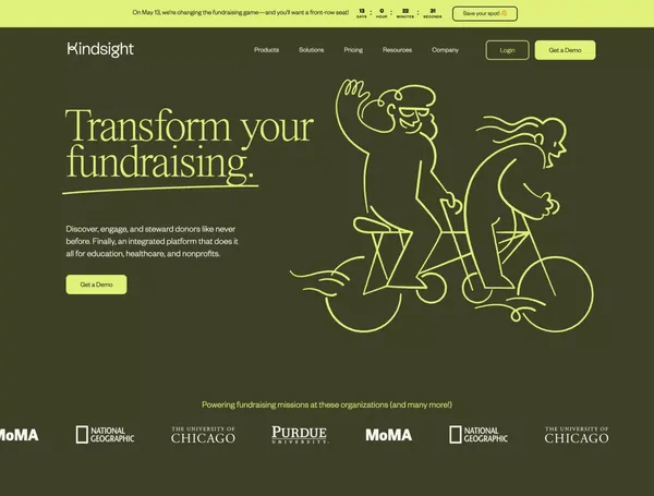 Kindsight - Making Fundraising Easier - Landing design inspiration