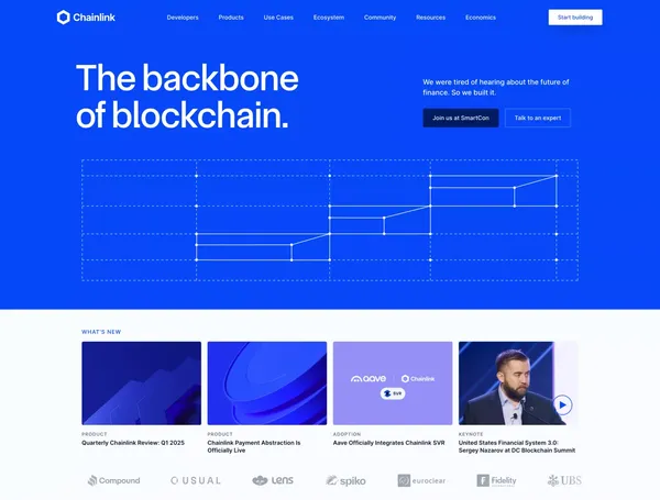 Chainlink: The backbone of blockchain. - Landing design inspiration
