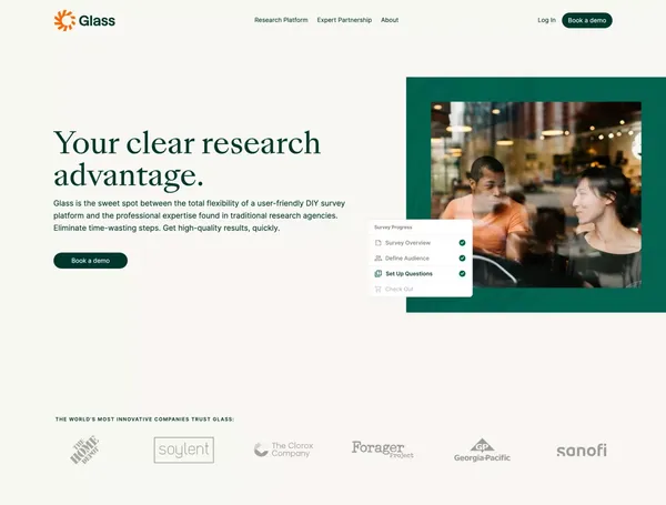 Glass | Modern Market Research - Landing design inspiration