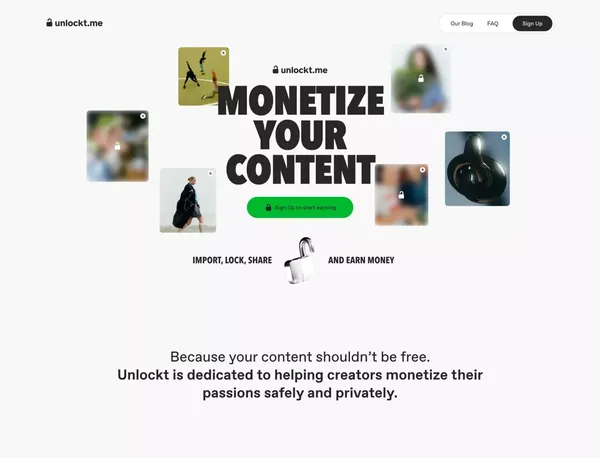 Send a file, they’ll pay to unlock it! - Landing design inspiration
