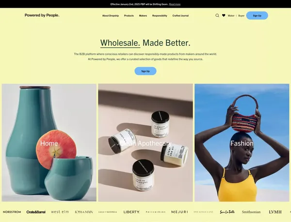 Powered by People | Sustainable Dropship Catalogue - Landing design inspiration