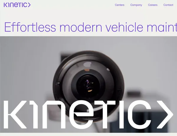 Kinetic | Effortless modern vehicle maintenance - Landing design inspiration