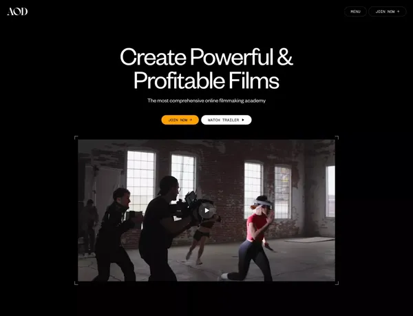 The Art of Documentary - Landing design inspiration