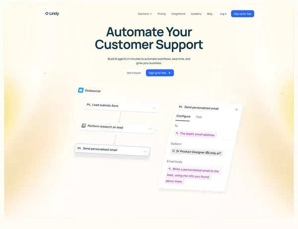 Lindy.ai — Meet Your AI Assistant - Landing design inspiration
