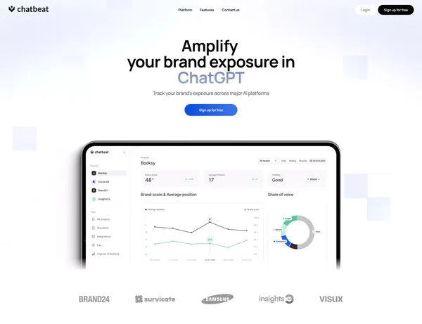 Track & Optimize Your Brand’s Visibility in AI Search - Landing design inspiration