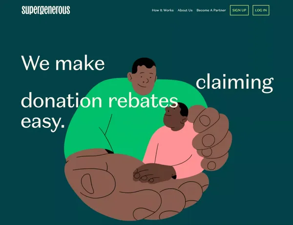 Supergenerous | Transforming The Impact Of Human Generosity - Landing design inspiration