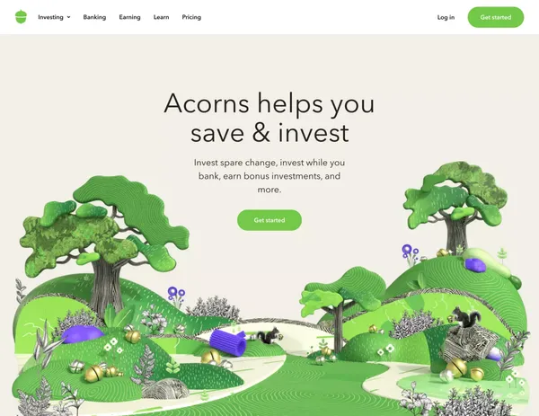 Acorns - Invest, Earn, Grow, Spend, Later | Acorns | Acorns - Landing design inspiration