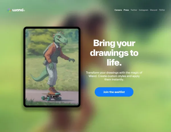 Wand – Bring your drawings to life. - Landing design inspiration