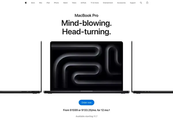MacBook Pro - Apple - Landing design inspiration