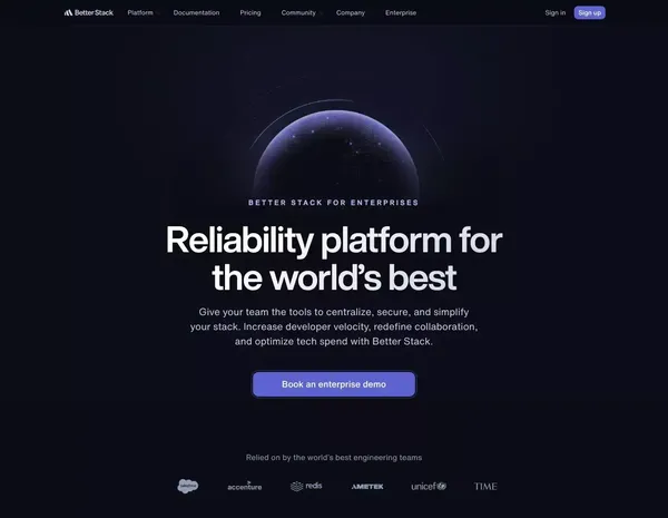 Enterprise | Better Stack - Landing design inspiration