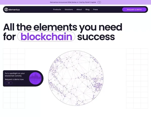 Elementus | The Data-driven Blockchain Intelligence Platform - Landing design inspiration