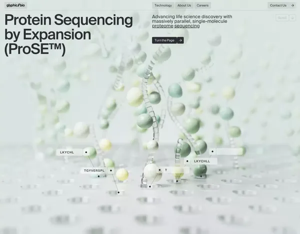 Glyphic Biotechnologies – Next Generation Protein Sequencing - Landing design inspiration