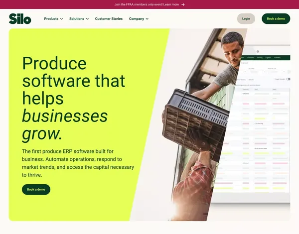 Produce Software For Wholesale Distributors, Growers, & Shippers | Silo - Landing design inspiration