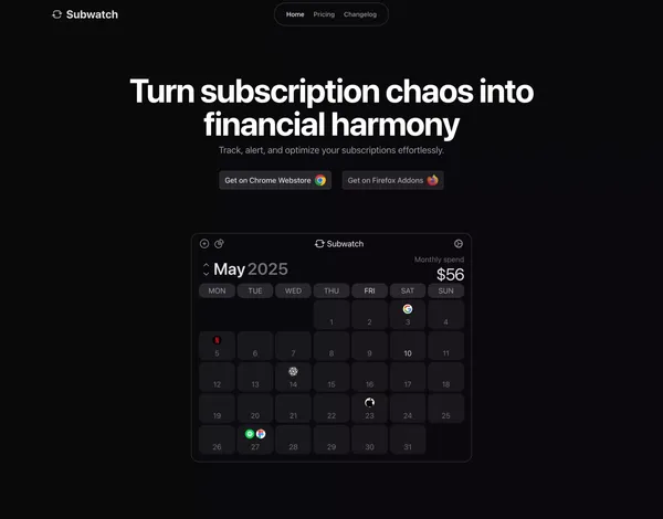Subwatch - Landing design inspiration