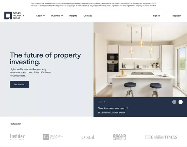 Invest in property | Acorn Property Invest - Landing design inspiration