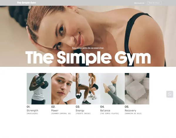The Simple Gym | Seu novo jeito de se exercitar no Rio de Janeiro @thesimplegym - Landing design inspiration