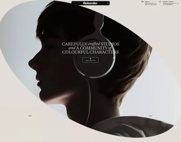Rekorder Studios - Landing design inspiration