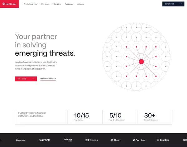 SentiLink | The fraud experts - Landing design inspiration