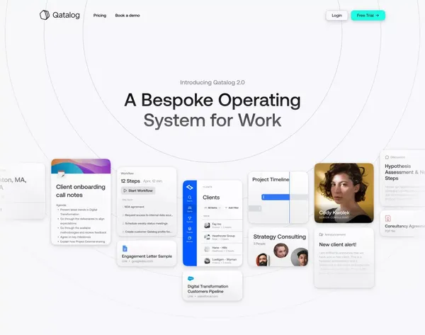 Qatalog | Your Bespoke Operating System for Work - Landing design inspiration