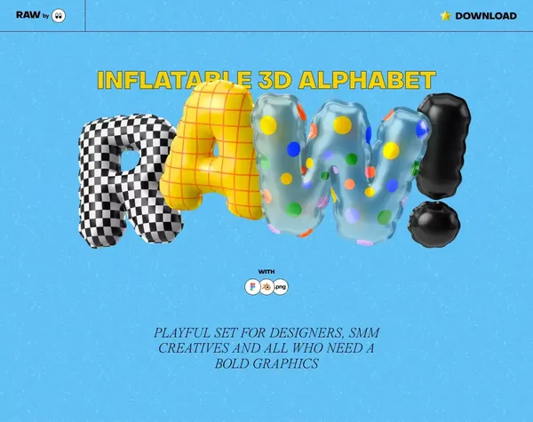 Inflatable 3d letters of the alphabet - Landing design inspiration