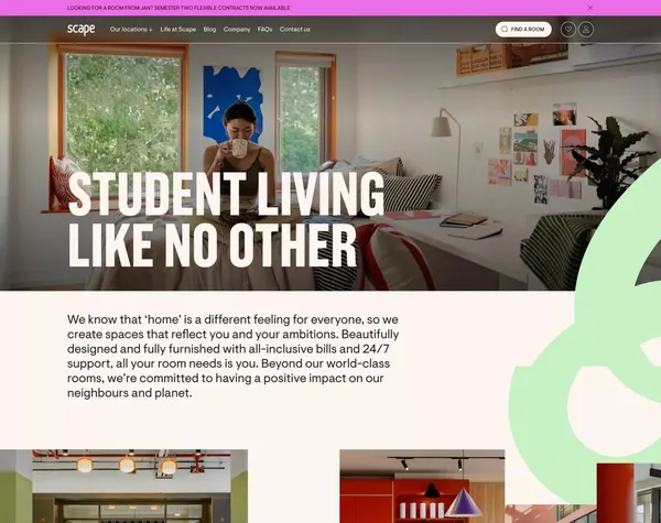 Student Accommodation at Scape - Landing design inspiration