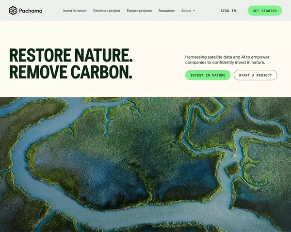 Pachama | Restore nature. Remove carbon. - Landing design inspiration