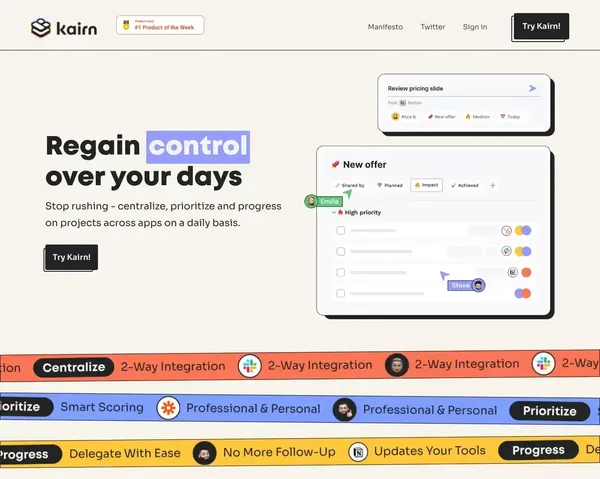 Kairn - Get Great Days - Landing design inspiration