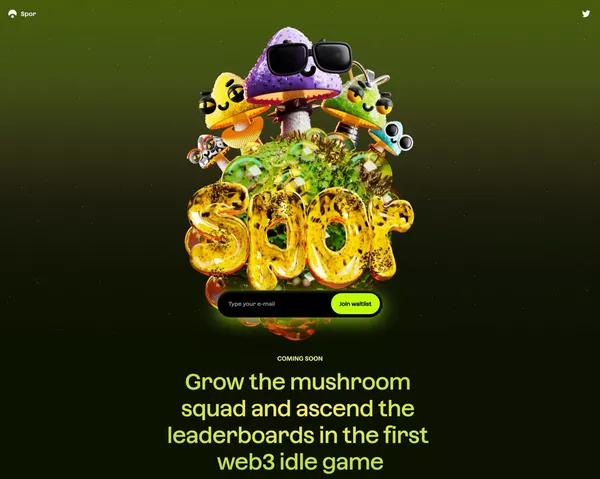 Spor - web3 Idle Game - Landing design inspiration