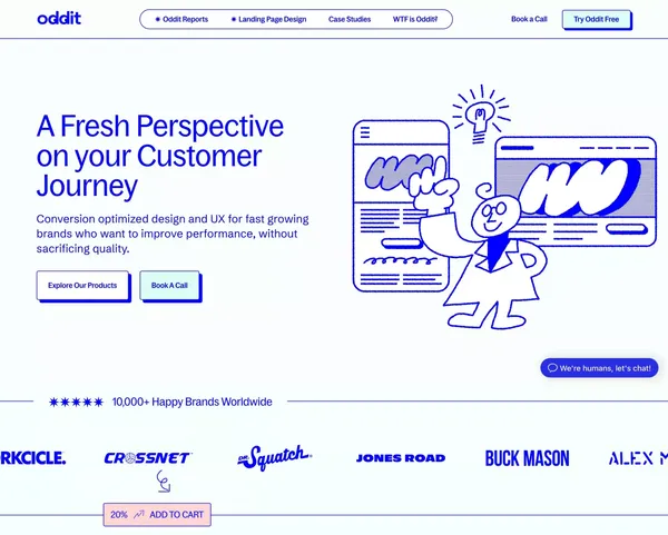 Oddit | A Fresh Perspective on your Customer Journey - Landing design inspiration