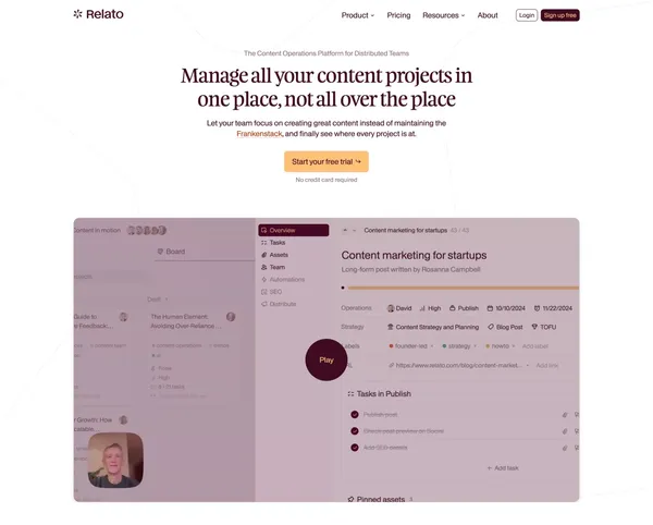 The Content Operations Platform  | Relato - Landing design inspiration