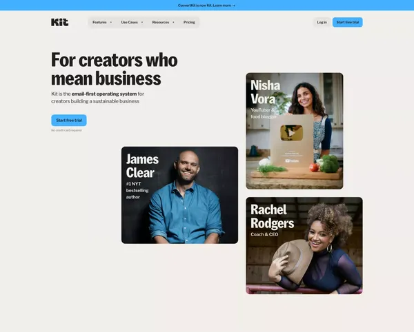 Kit (formerly ConvertKit): The Email-First OS for Purpose-Driven Creators - Landing design inspiration