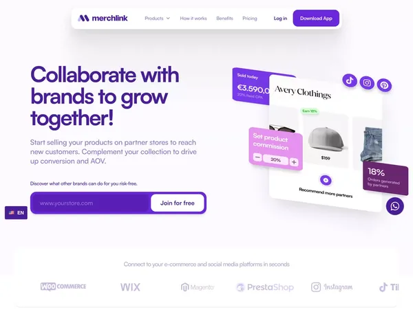 Merchlink: The New Era of Collaborative eCommerce - Landing design inspiration