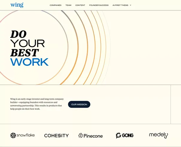 Wing Venture Capital - Landing design inspiration