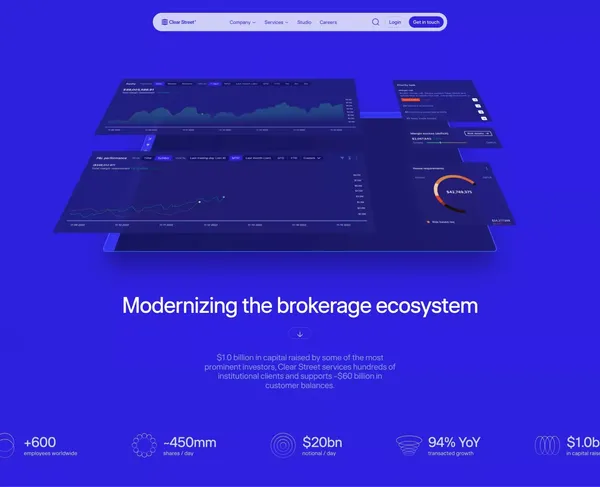 Clear Street — Modernizing the brokerage ecosystem - Landing design inspiration