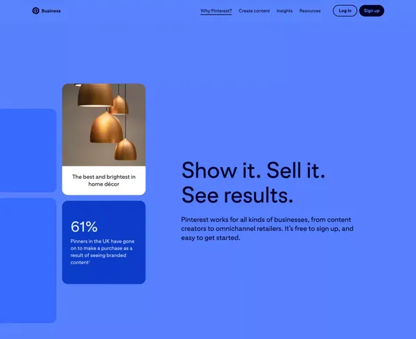 Get started | Pinterest Business - Landing design inspiration