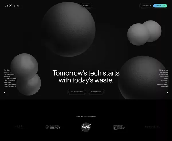 Cecilia: Transform Plastic Waste into Recycled Carbon - Landing design inspiration