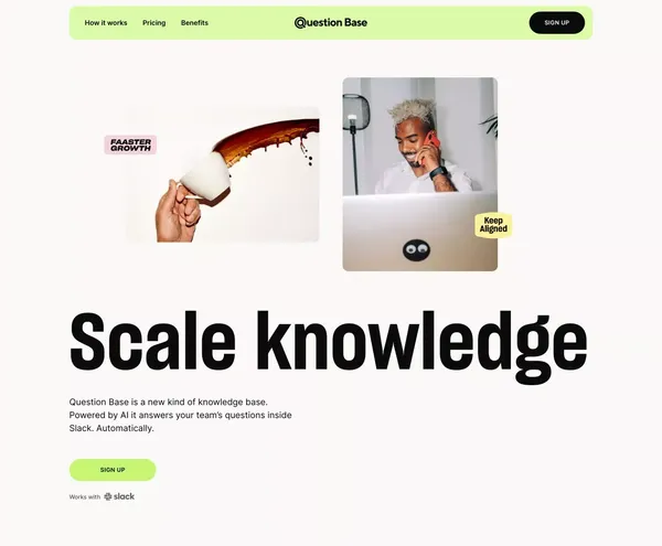 Scale knowledge - Landing design inspiration