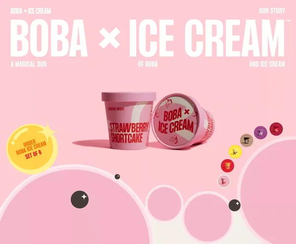 Boba Ice Cream - Homepage - Landing design inspiration