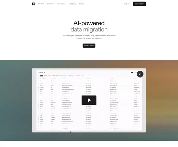 AI Data Preparation and Migration Software | Flatfile - Landing design inspiration
