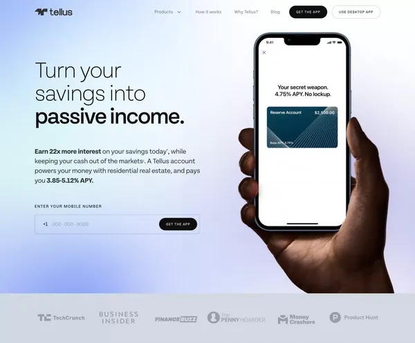 Tellus | Best High-Yield Savings Rates - Landing design inspiration