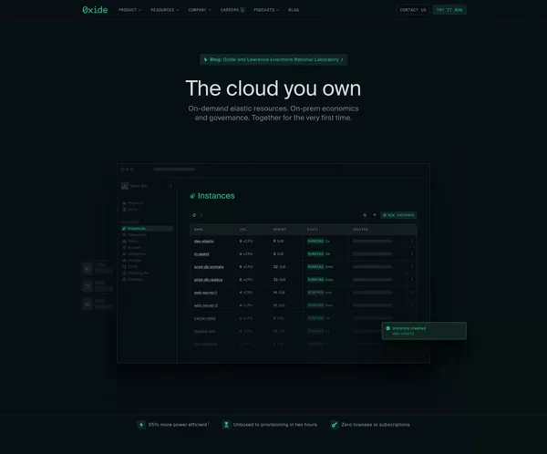 Oxide Computer Company - Landing design inspiration