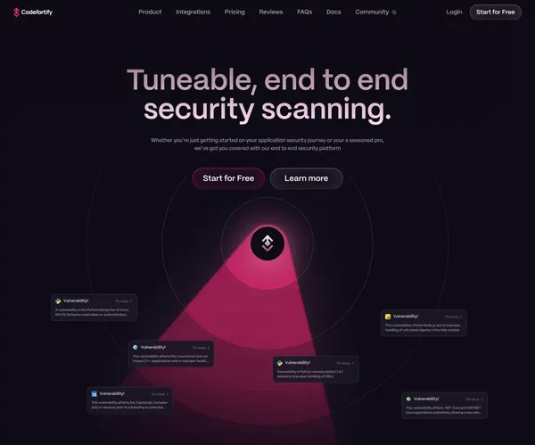 Codefortify - Tuneable ASPM & CSPM - Landing design inspiration