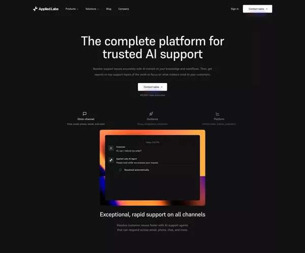 Applied Labs | Automate Work - Landing design inspiration
