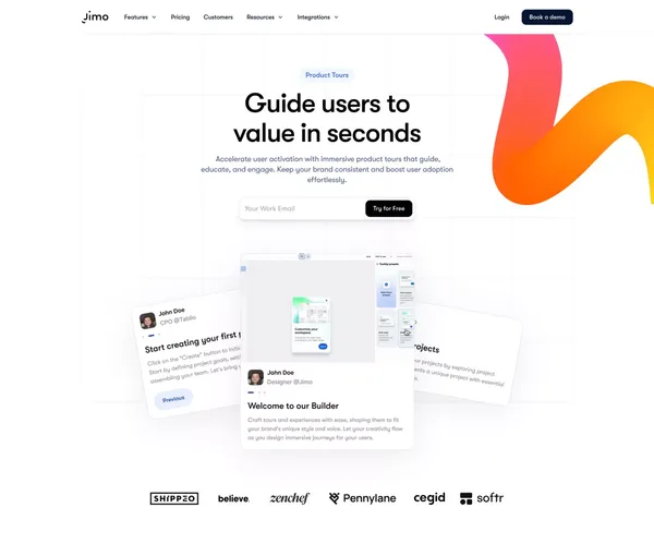 Craft Engaging Product Tour with our Onboarding Tool - Landing design inspiration