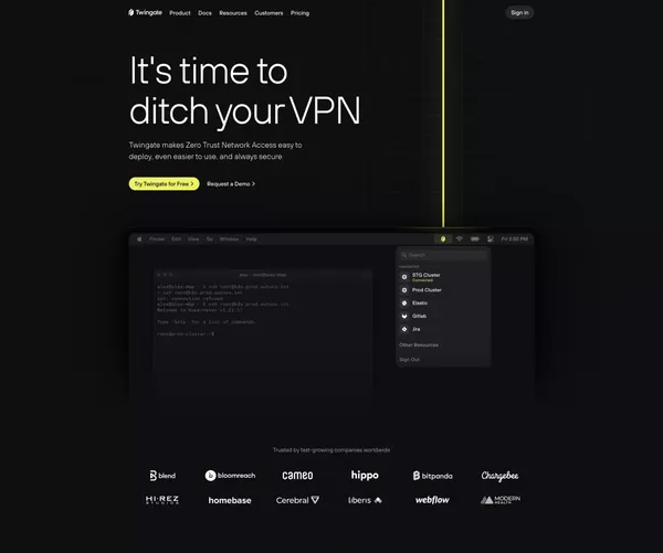 Twingate: It's time to ditch your VPN - Landing design inspiration