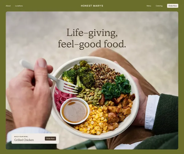 Honest Mary's - Landing design inspiration