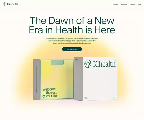 Ki Health - The Dawn of a New Era in Health is Here - Landing design inspiration