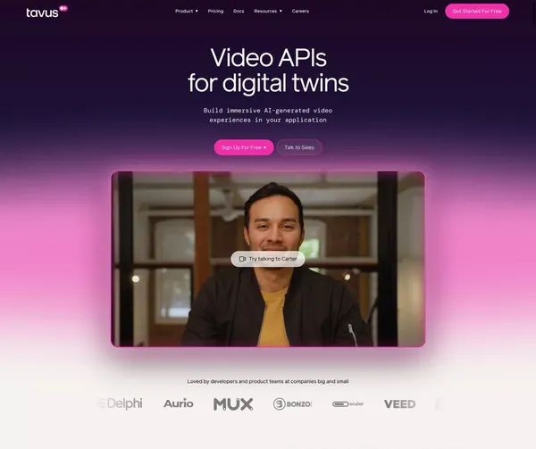Digital Twin APIs - Landing design inspiration
