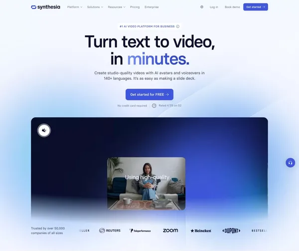 Free AI Video Generator - Create AI Videos in 140 Languages - Landing design inspiration